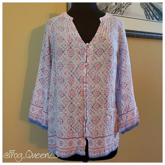 Artisan Ny Pink & Blue Spring Blouse - Picture 1 of 6